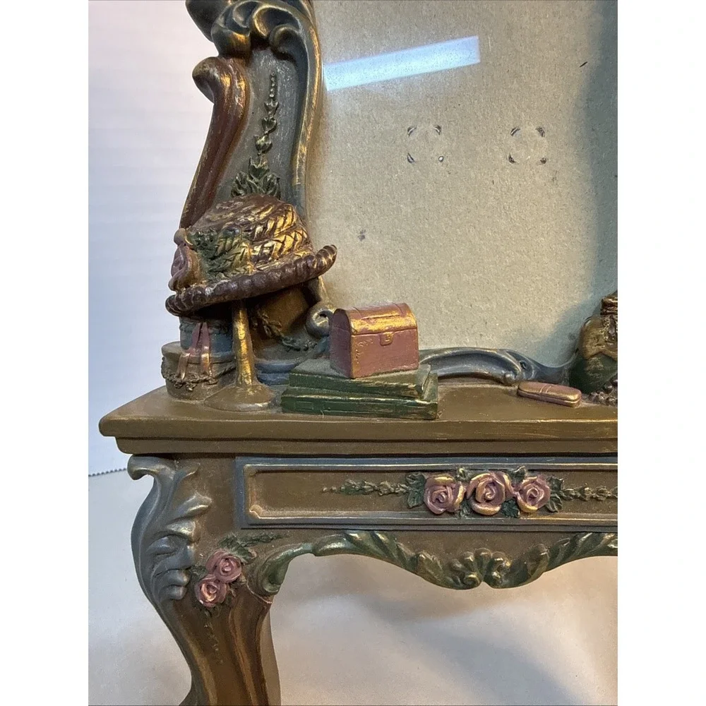 Ornate 3D Resin Vanity Table Picture Frame - Vintage Rococo Shabby Chic Tabletop